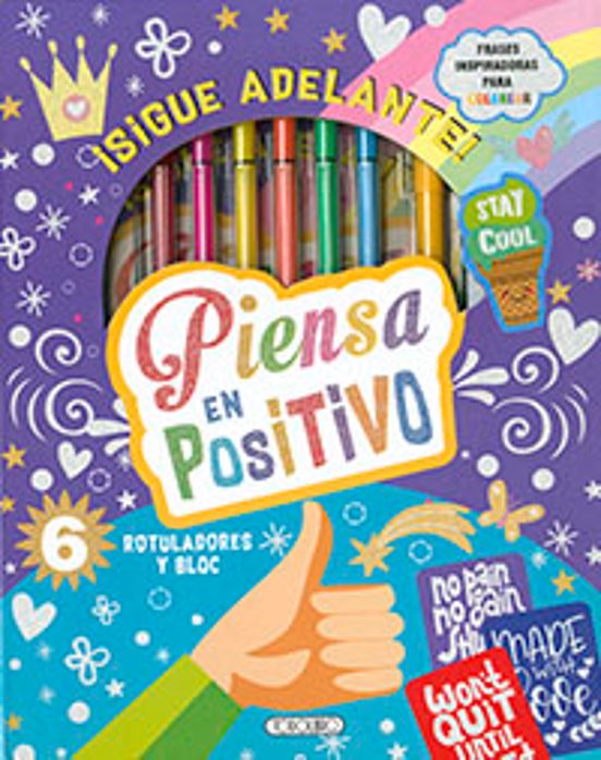 ¡Sigue Adelante! Piensa en Positivo. Lettering