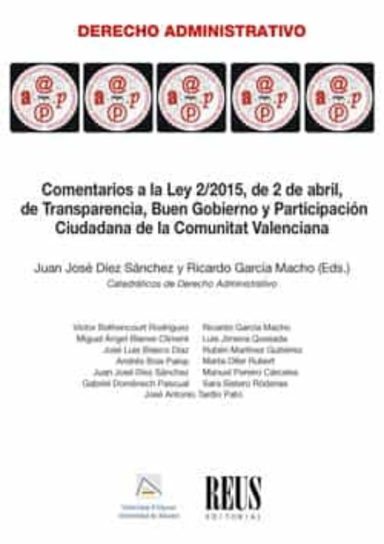 Comentarios L Ley 2/2015 De 2 De Abril De Transparencia Buen Gobierno