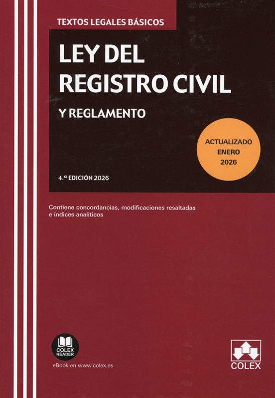 Ley Del Registro Civil Y Reglamento. 2026