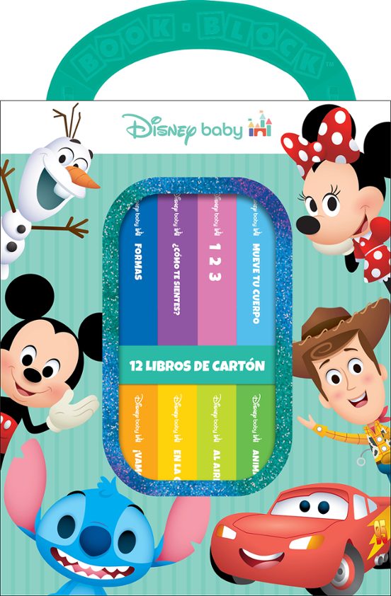 Disney Baby: Mi Primera Biblioteca - 12 Libros de Cartón - Bloque de L