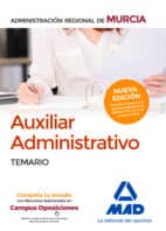 Auxiliar Administrativo De La Administración Regional De Murcia. Temario