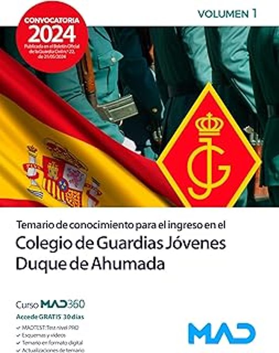 Ingreso En El Colegio De Guardias Jóvenes Duque De Ahumada. Temario De
