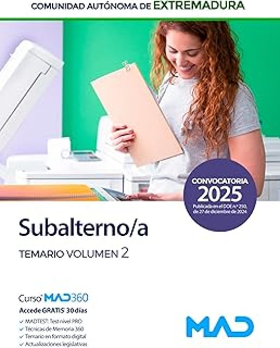 Subalterno Administracion De La Comunidad Autonoma De Extremadura Tema