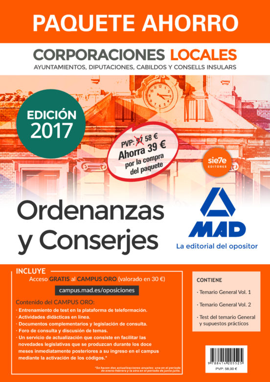 Pack Ordenanzas Y Conserjes De Corporaciones Locales