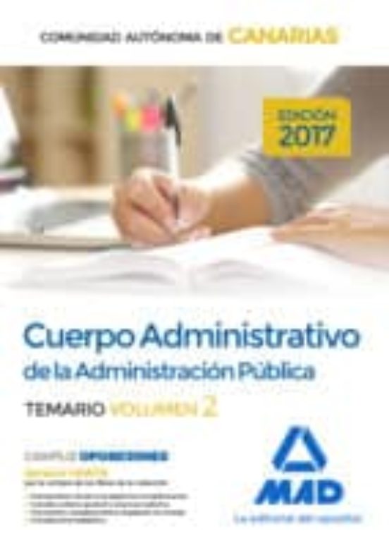 Cuerpo Administrativo De La Administración Pública De La Comunidad Autónoma De Canarias. Temario Volumen 2