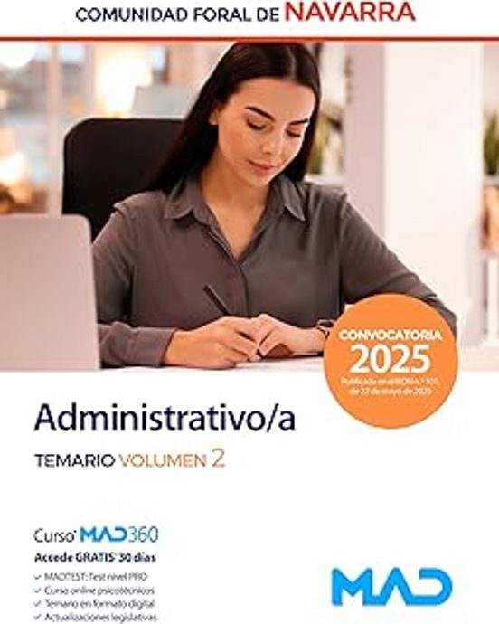 Administrativo/a Temario Volumen 2 Comunidad Foral De Navarra
