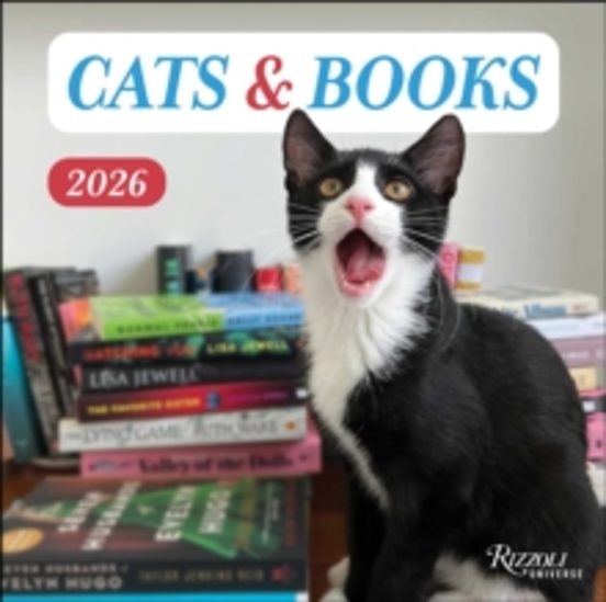 Cats And Books 2026 Wall Calendar