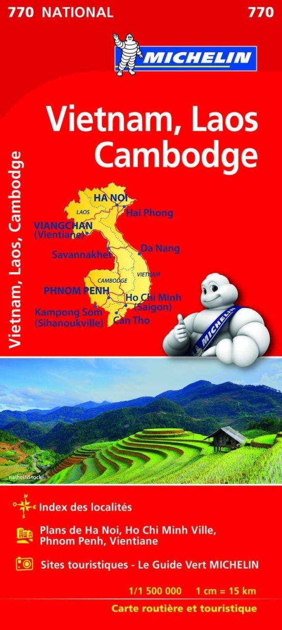 Mapa National Vietnam Laos Y Cambodge / Cambodia