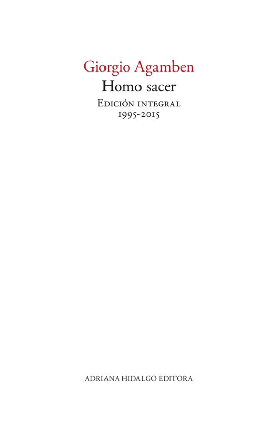 Homo sacer. Edición integral
