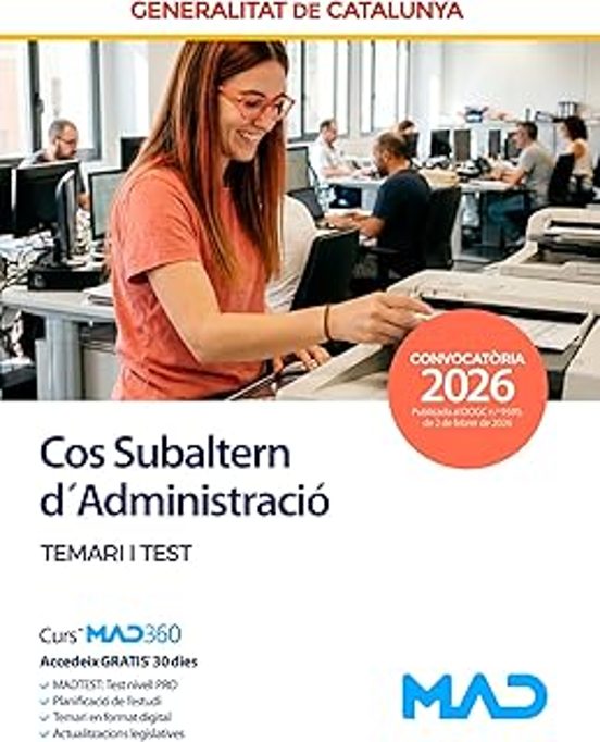 Cos Subaltern Dadministració De La Generalitat De Cataluña. Tema Ri I
