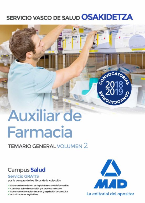 Auxiliar De Farmacia De Osakidetza-Servicio Vasco De Salud. Temario General Volumen 2