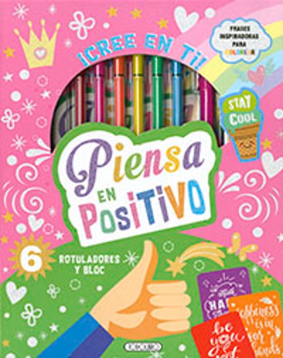 ¡Cree en Ti! Piensa en Positivo. Lettering