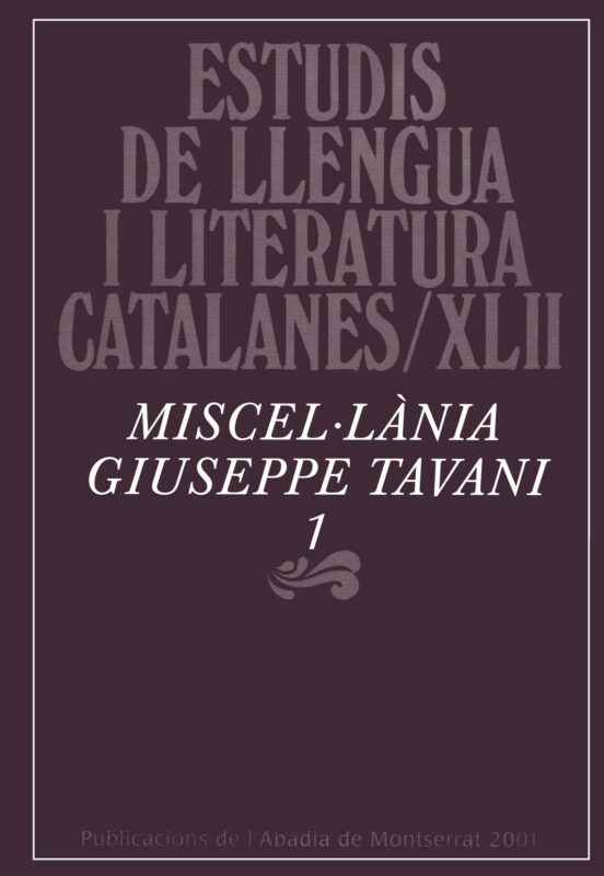 Miscel·lania Giuseppe Tavani 1