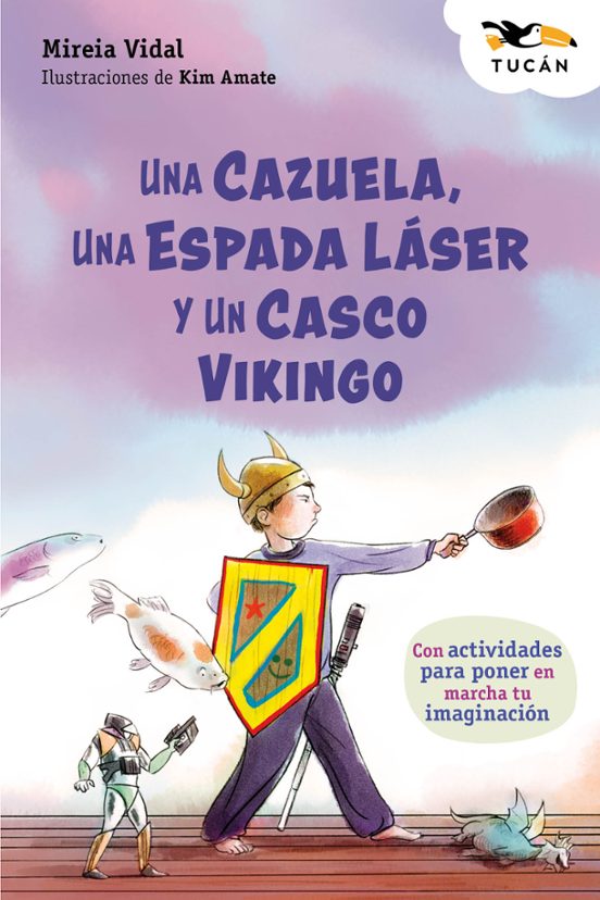 Una Cazuela Una Espada Láser Y Un Casco Vikingo