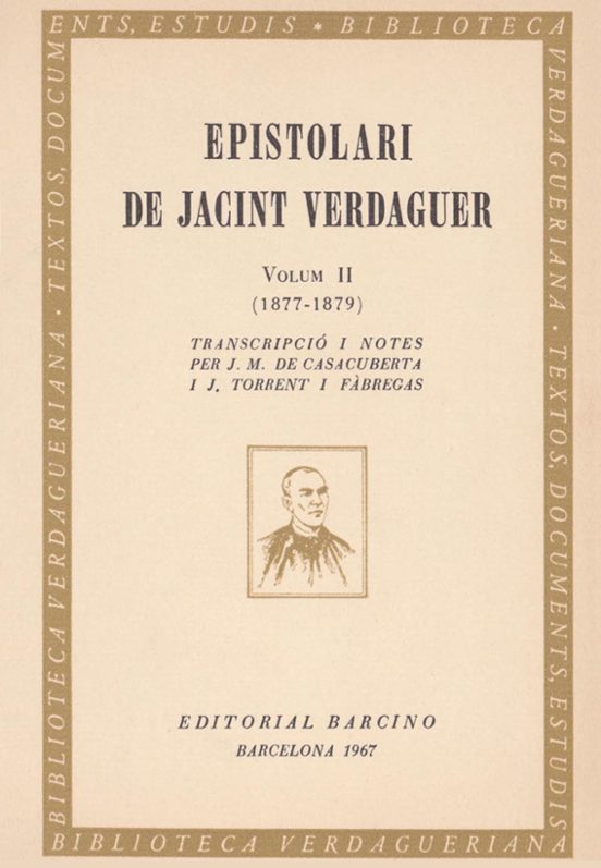 Epistolari De Jacint Verdaguer Tomo 2