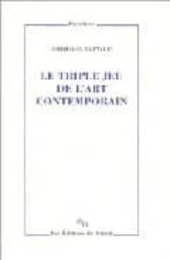 Le Triple Jeu De L Art Contemporain