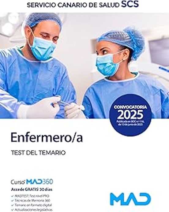 Enfermero/a. Test Del Temario. Servicio Canario De Salud Scs 2025