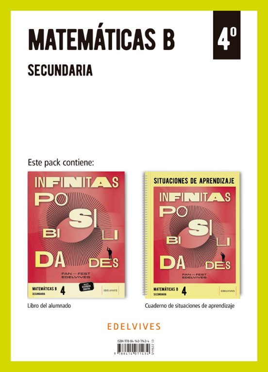 Matemáticas B 4.º ESO + Cuaderno Situaciones de Aprendizaje Fanfest 20