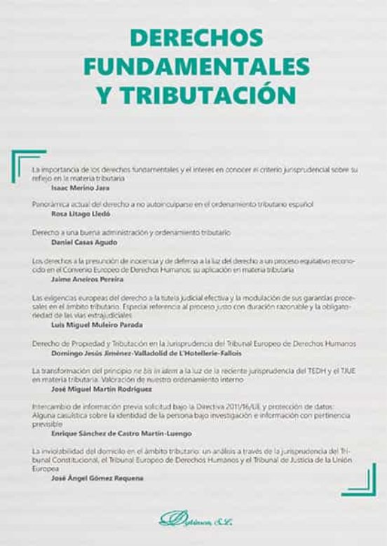 Derechos Fundamentales Y Tributación. Monográfico Nueva Fiscalidad