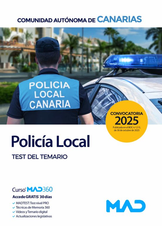 Policía Local De Canarias. Test Del Temario 2025