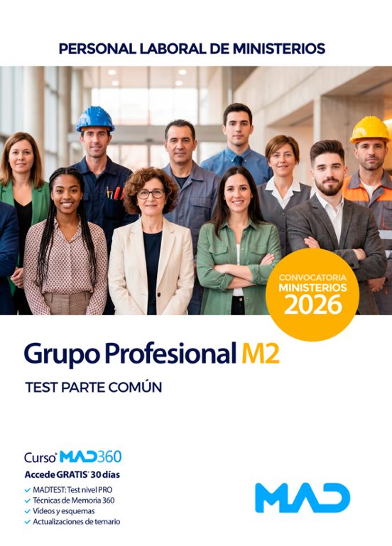 Grupo Profesional M2. Personal laboral de ministerios. Test parte común