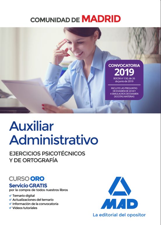 Auxiliar Administrativo De La Comunidad De Madrid. Ejercicios Psicotécnicos Y De Ortografía