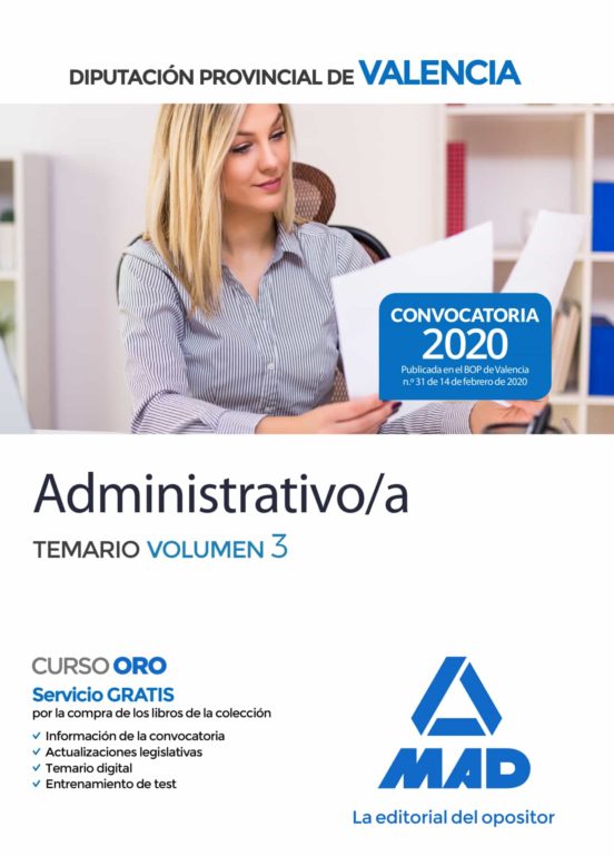 Administrativo/a De La Diputación Provincial De Valencia. Temario Volumen 3