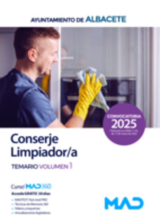 Conserje Limpiador/a Del Ayuntamiento De Albacete Temario Volumen 1