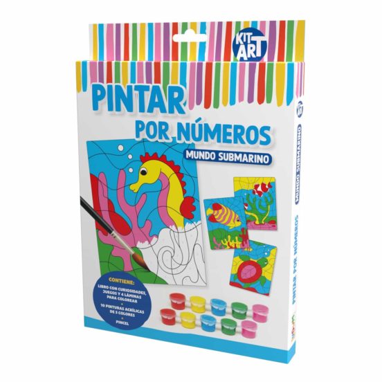 Kit Art Pintar Por Numeros Mundo Submarino