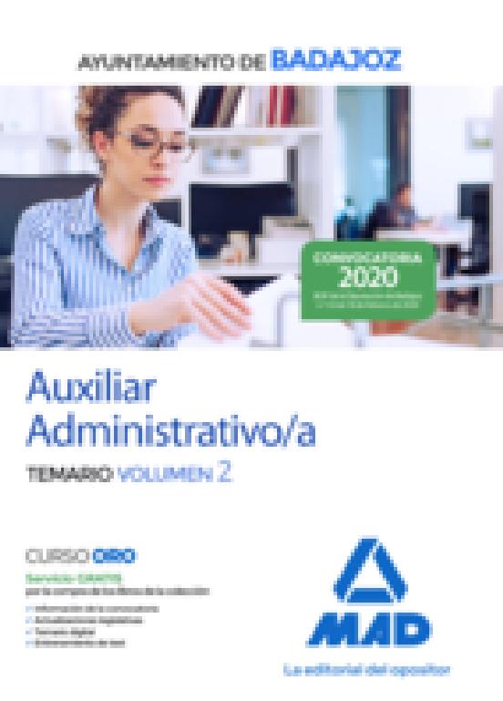 Auxiliar Administrativo Del Ayuntamiento De Badajoz. Temario