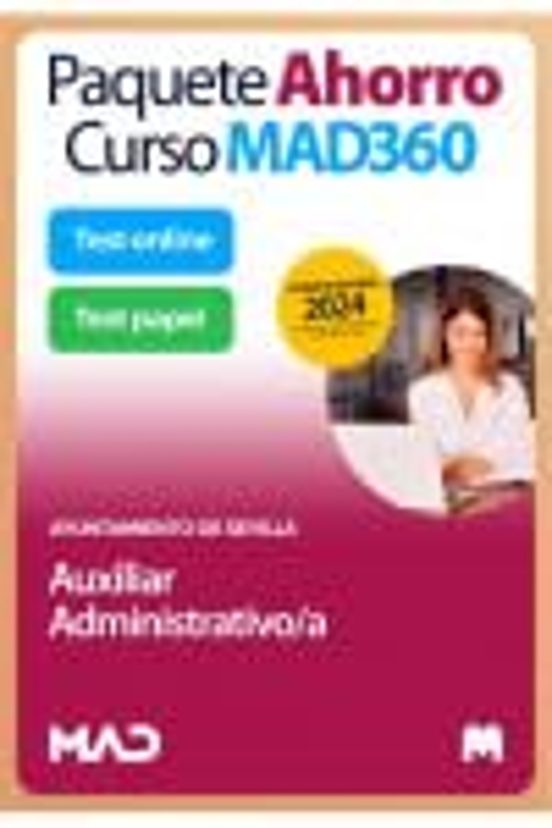 Paquete Ahorro Curso Mad360 + Test Papel Y Online Auxiliar Admini Stra
