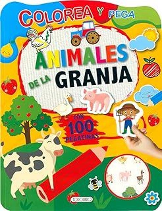 Animales De La Granja. Colorea Y Pega