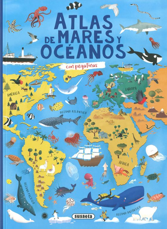 Atlas De Mares Y Océanos Con Pegatinas