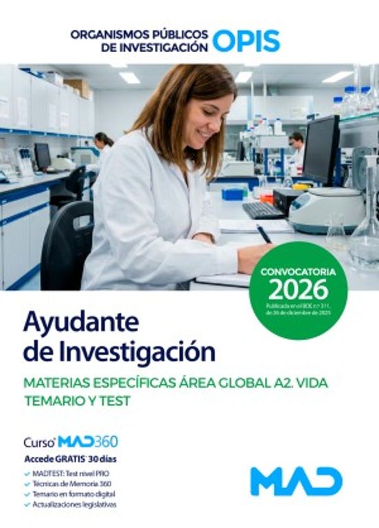 Ayudante De Investigación. Materias Específicas Área Global A2. V Ida