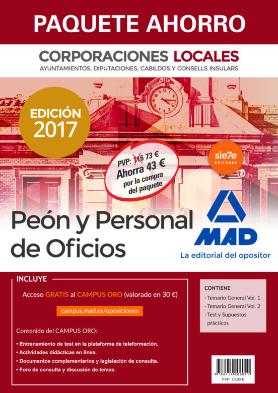 Paquete Ahorro Peón Y Personal De Oficios De Corporaciones Locale S