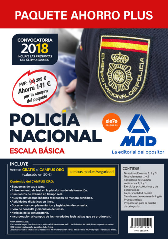 Paquete Ahorro Plus Escala Básica Policía Nacional 2018