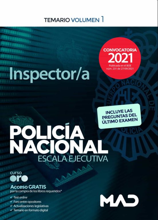 Inspector/a De Policía Nacional. Temario Volumen 1