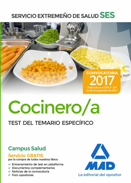 Cocinero/a Del Servicio Extremeño De Salud . Test De Materias Específicas