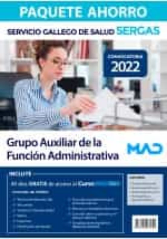 Paquete Ahorro Grupo Auxiliar De La Función Administrativa Servicio Gallego De Salud. Ahorra 24€