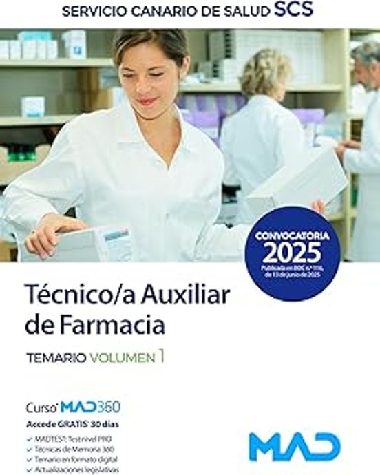 Técnico/a Auxiliar De Farmacia. Temario Volumen 1. Servicio Canario De