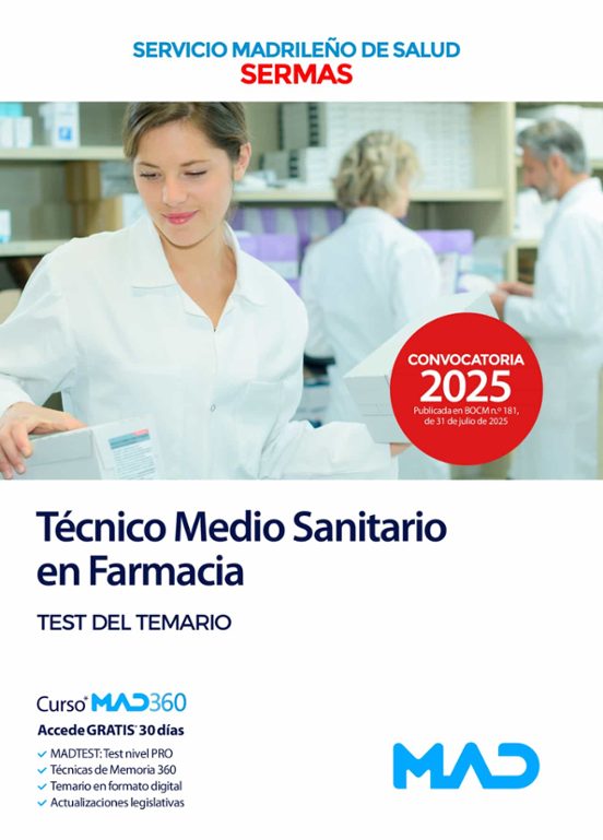 Técnico Medio Sanitario En Farmacia Del Servicio Madrileño De Sal Ud