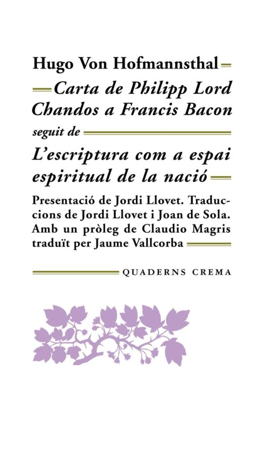 Carta De Philipp Lord Chandos A Francis Bacon. L Escriptura Com A Espa