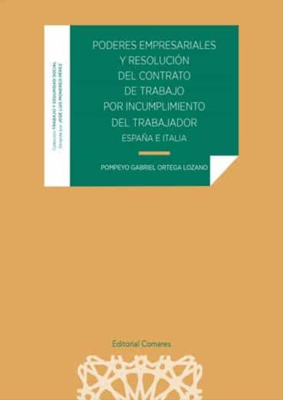 Poderes Empresariales Y Resolución Del Contrato De Trabajo Por In Cump