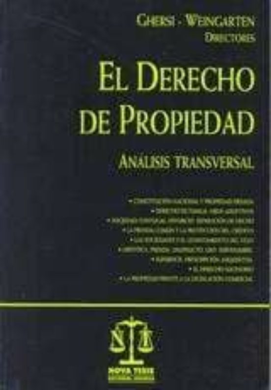 El Derecho De Propiedad. Analisis Transversal