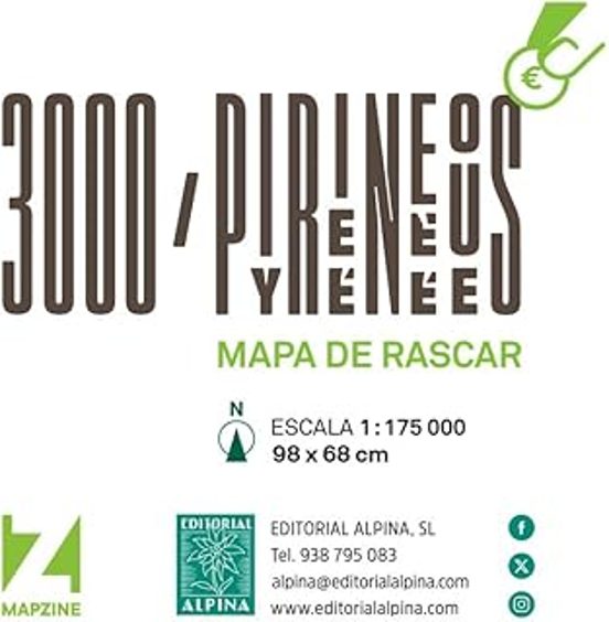 3000 Pirineos - Mapa de Rascar 1:150000