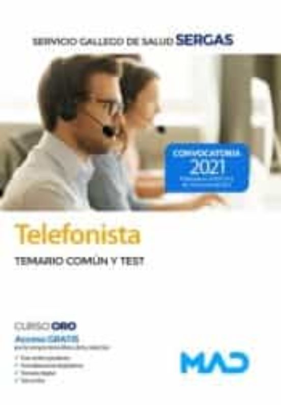 Telefonista Del Servicio Gallego De Salud. Temario Común Y Test