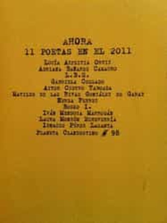 Ahora. 11 Poetas En El 2011