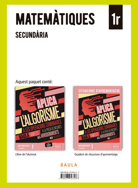 Matemàtiques 1R ESO Llibre de L Alumne + Quadern Catalunya/i