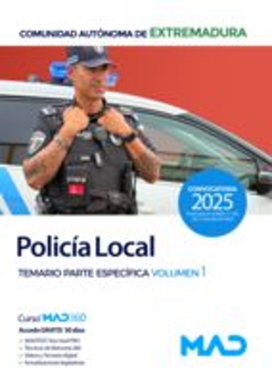 Policía Local De Extremadura. Temario Parte Específica Volumen 1