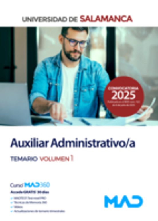 Auxiliar Administrativo/a. Temario Volumen 1: Universidad De Salamanca